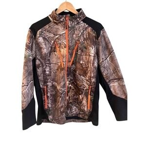 Magellan Camo Full Zip Performance Jacket Hunt Gear Realtree Mag Repel‎ Medium